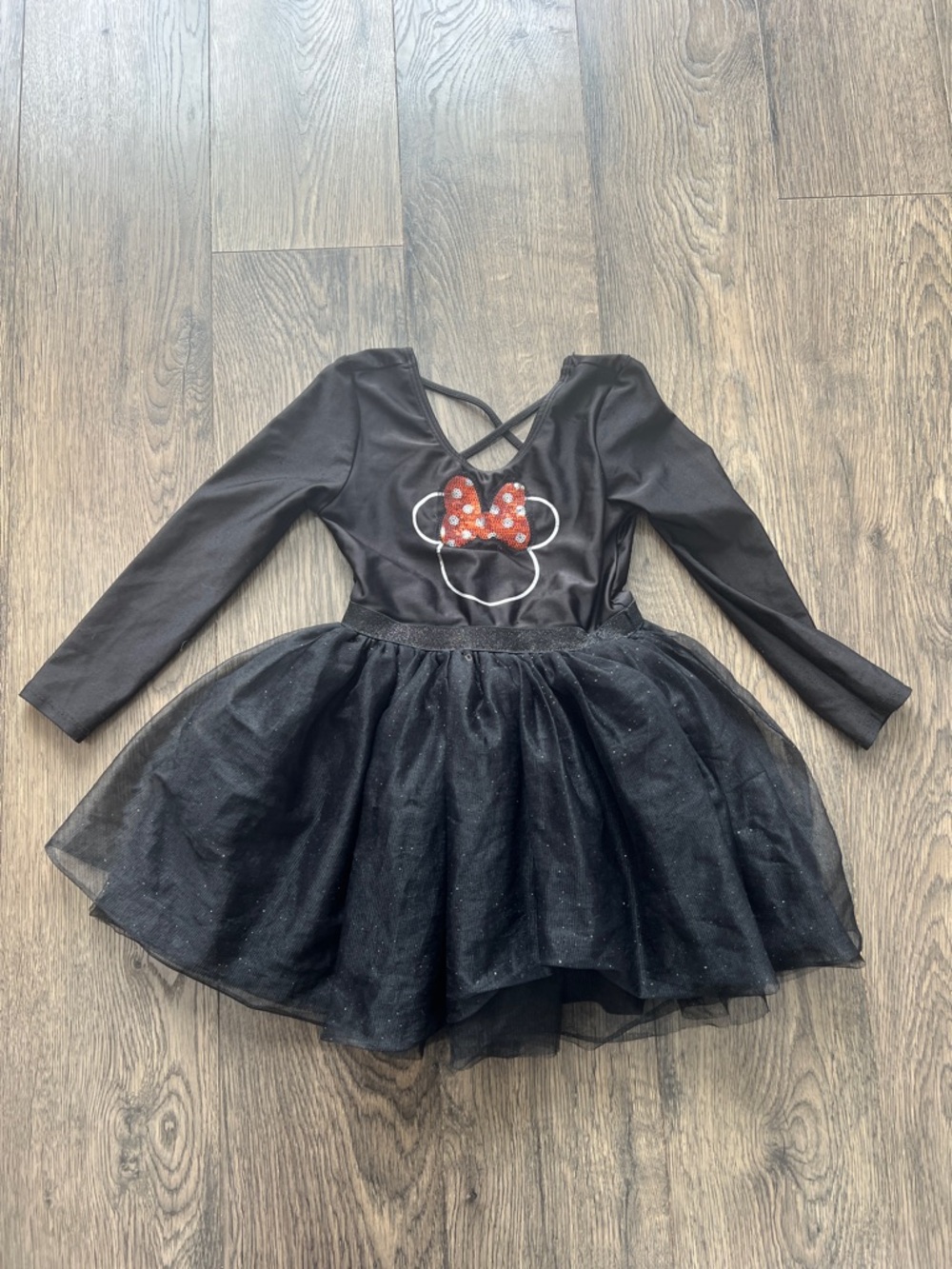 Disney Black Tulle Minnie Mouse Costume Dress with Red Polka-Dot Bow